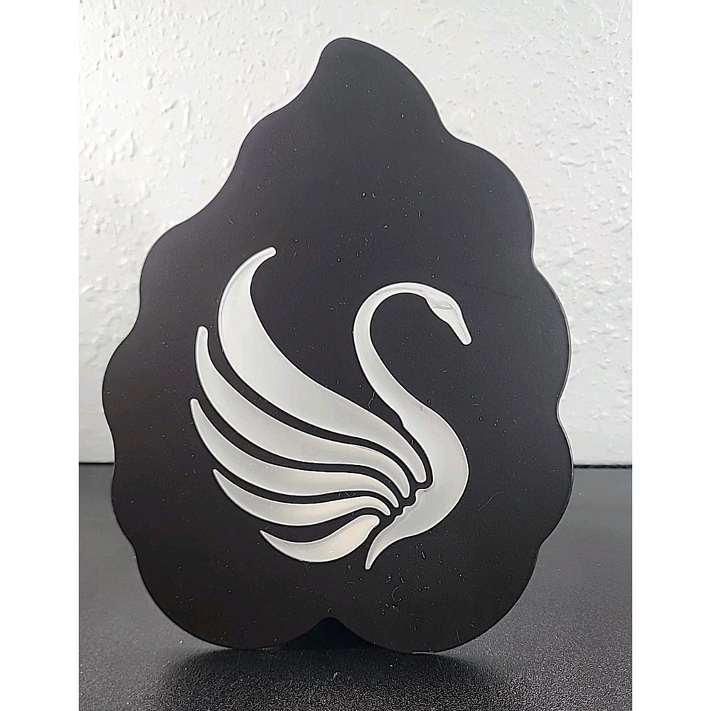 PartyLite New Swan‎ Tealight Holder Sconce P7770 Frosted Glass Black Metal